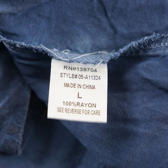 Tina Jo Oil Wash Blue Spaghetti Strap Tank Top Cami Womens Sz L - Picture 4 of 5